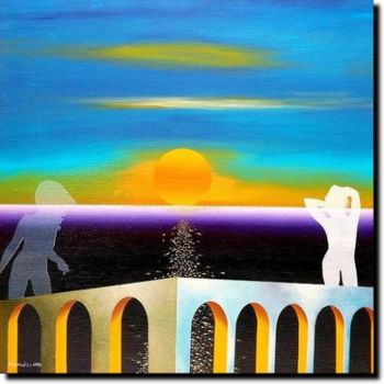 Painting titled "Notturno solare" by Pino Lavecchia, Original Artwork