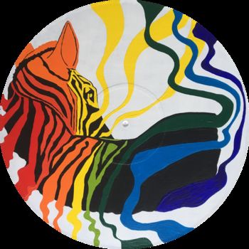 Painting titled "Rainbow Zebra" by Pinto Acryl By Ulrike, Original Artwork, Acrylic