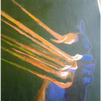 Картина под названием "Flashface" - Andy Rux, Подлинное произведение искусства, Масло