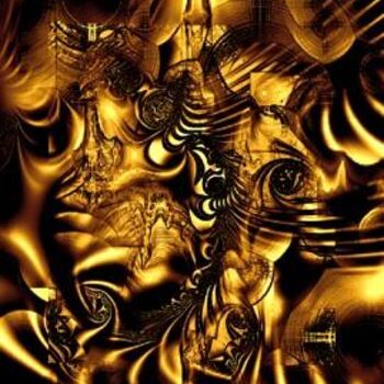 Pintura titulada "abstracto_27_dorado" por Pintura 3d Internacional Oscar Poliotto, Obra de arte original
