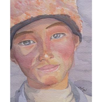 Painting titled "Les enfants de dema…" by Anne Robert Pins, Original Artwork, Watercolor