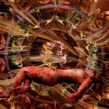 Digitale Kunst getiteld "DANAE RECEIVING THE…" door Paul Pinzarrone, Origineel Kunstwerk, Foto Montage