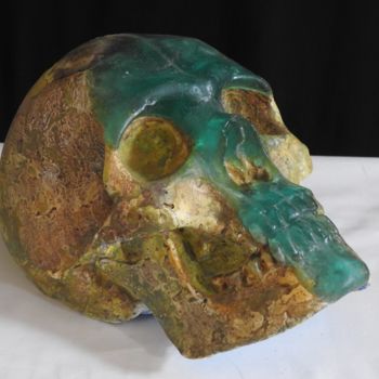 Скульптура под названием "#Skull15#" - Pio30, Подлинное произведение искусства, Гипс
