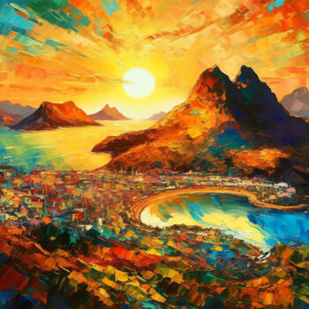 Digital Arts titled "Brazilian Coast" by Piotr Alaborski, Original Artwork, Digital Painting