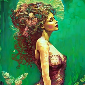 Digital Arts titled "Gaia Goddess" by Piotr Alaborski, Original Artwork, Digital Painting