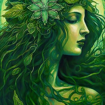 Digital Arts titled "Goddess Gaia" by Piotr Alaborski, Original Artwork, Digital Painting
