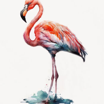 Arte digitale intitolato "Flamingo" da Piotr Alaborski, Opera d'arte originale, Pittura digitale