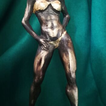 Sculpture titled "SWIMMER" by Piotr Bubak, Original Artwork, Bronze