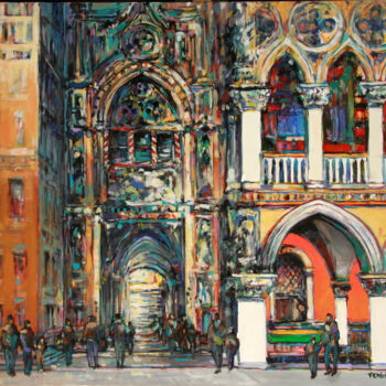 Pintura intitulada "Palazzo Ducale di V…" por Piotr Rembielinski, Obras de arte originais, Acrílico