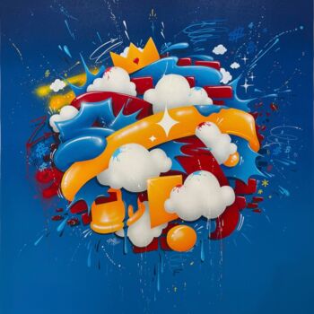 Peinture intitulée "Clouds" par Piotre, Œuvre d'art originale, Acrylique