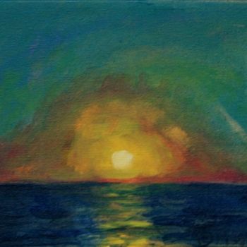 Painting titled "sunset" by Piotr, Original Artwork