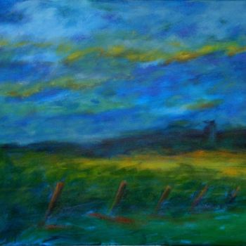 Pintura intitulada "The field in Maine" por Piotr, Obras de arte originais