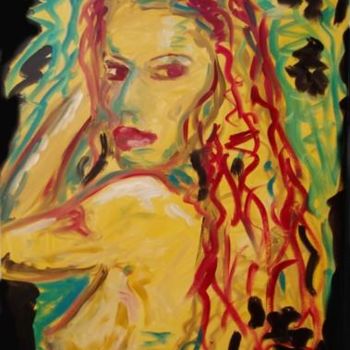 Peinture intitulée "Girl with red hair" par Piotr, Œuvre d'art originale