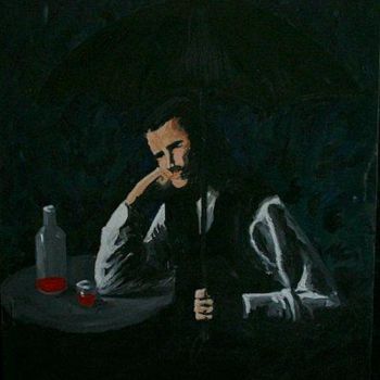 Painting titled "Rain Dog" by Piotr, Original Artwork