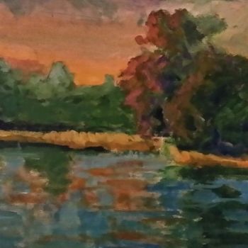 绘画 标题为“emily oaks sunset 2…” 由Piotr, 原创艺术品, 油