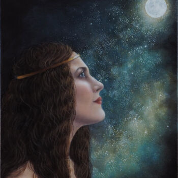 Pintura intitulada "Clair de lune" por Ivy Arnold, Obras de arte originais, Óleo