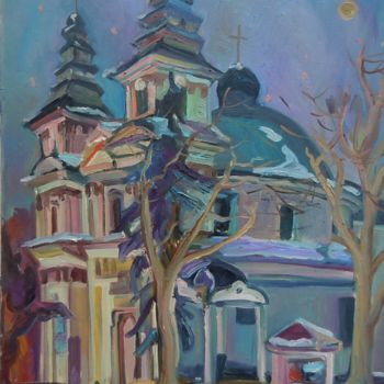 Картина под названием "Собор / Cathedral" - Petro Pipan, Подлинное произведение искусства, Масло
