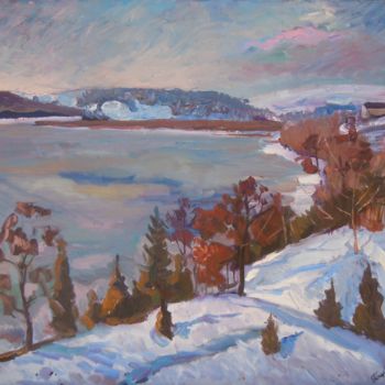 Painting titled "Оттепель / Thaw" by Petro Pipan, Original Artwork, Oil