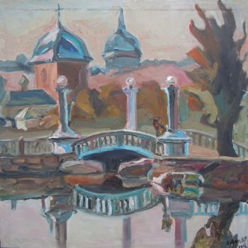 Peinture intitulée "Набережная / Embank…" par Petro Pipan, Œuvre d'art originale, Huile