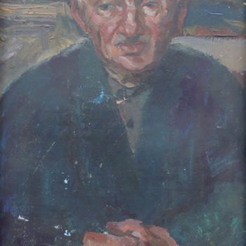 Painting titled "Портрет Отца / Port…" by Petro Pipan, Original Artwork, Oil