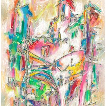 Pittura intitolato "House of rainbow" da Pipit Yamamoto, Opera d'arte originale, Acrilico