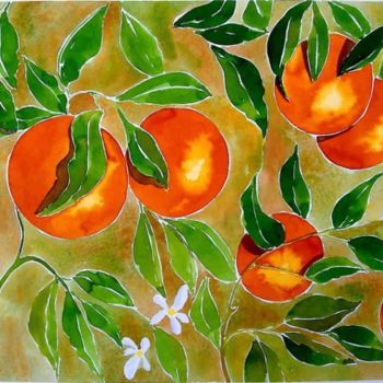 Pintura intitulada "naranjas" por Pipo Jost Nicolas, Obras de arte originais, Aquarela