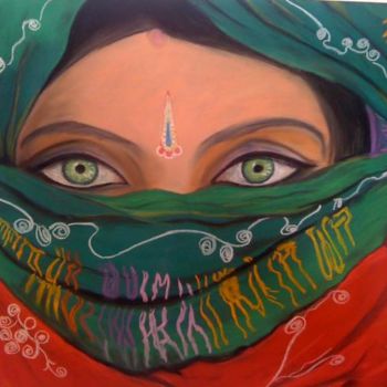 Peinture intitulée "Femme Hindoue" par Piquard, Œuvre d'art originale