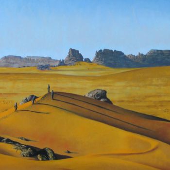 Peinture intitulée "La dune" par Sébastien Pirat, Œuvre d'art originale, Pastel