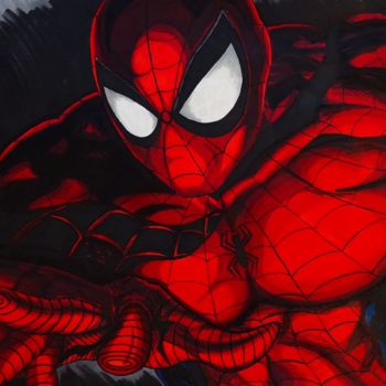 Dessin intitulée "Spiderman" par Frankie Pires De Sousa (FP), Œuvre d'art originale, Marqueur
