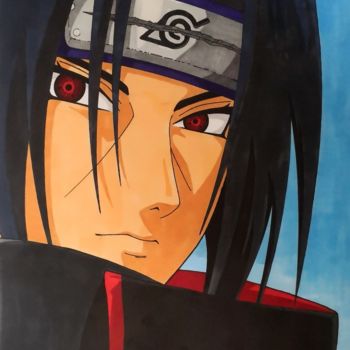 Dessin intitulée "Itachi (Naruto)" par Frankie Pires De Sousa (FP), Œuvre d'art originale, Marqueur