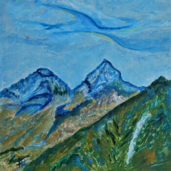 Painting titled "Les Hauts Sommets a…" by Piroska Fekete Fkt, Original Artwork, Acrylic