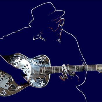 Digital Arts titled "Steel Guitar" by Henry Bateman, Original Artwork, Digital Painting
