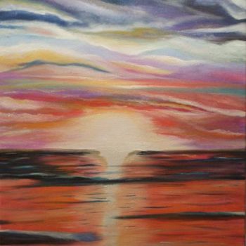 Painting titled "TRAMONTO 1" by Luca Pistelli, Original Artwork, Oil