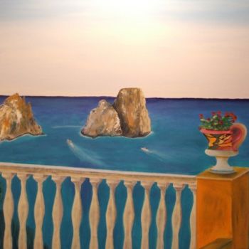 Painting titled "VISTA CAPRI" by Luca Pistelli, Original Artwork, Oil