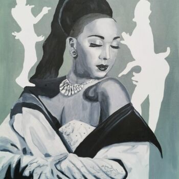 Schilderij getiteld "Josephine Baker" door Pistonae, Origineel Kunstwerk, Olie