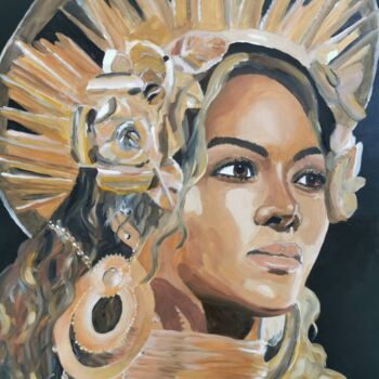 Malerei mit dem Titel "Beyonce" von Pistonae, Original-Kunstwerk, Öl
