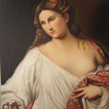 Pintura intitulada "'Flora' di Tiziano…" por Luigi Cianciulli, Obras de arte originais, Óleo