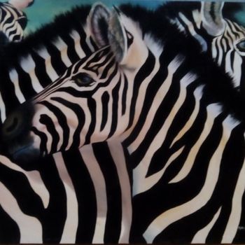 Painting titled "zebra" by Pio, Original Artwork, Acrylic