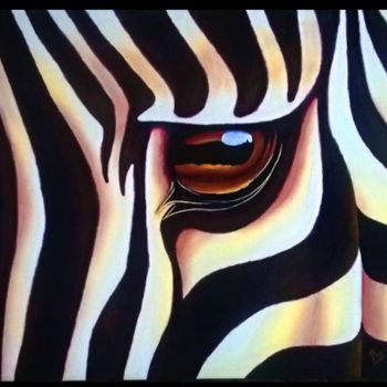Painting titled "Zebra eye" by Pio, Original Artwork, Acrylic