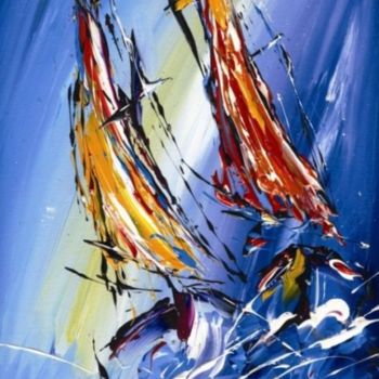 Painting titled "Sails on high seas" by Pixi, Original Artwork