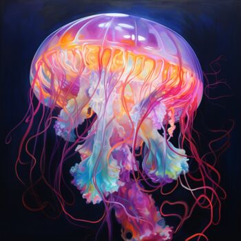 "JellyFish" başlıklı Dijital Sanat Pixinxt tarafından, Orijinal sanat, AI tarafından oluşturulan görüntü