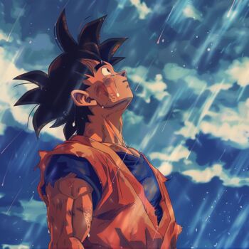 Digital Arts titled "Goku_Akira" by Pixinxt, Original Artwork, AI generated image
