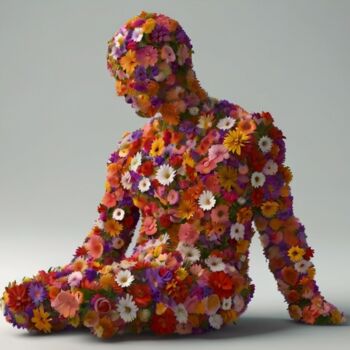 Arts numériques intitulée "Man is made of flow…" par Pixqix, Œuvre d'art originale, Image générée par l'IA