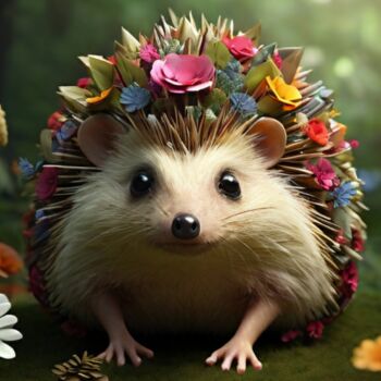 Arts numériques intitulée "Hedgehog" par Pixqix, Œuvre d'art originale, Image générée par l'IA