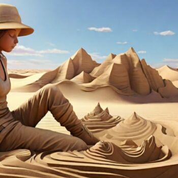 Arts numériques intitulée "Sand woman" par Pixqix, Œuvre d'art originale, Image générée par l'IA