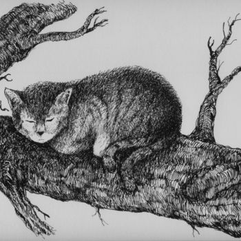 Drawing titled "nekomata" by Patrick Jannin, Original Artwork