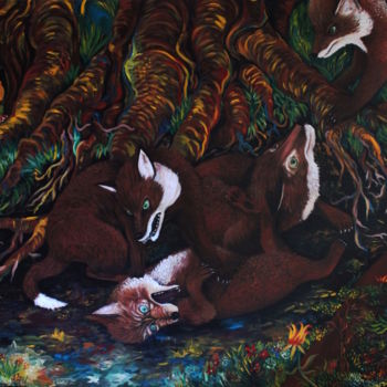 Peinture intitulée "Racines Sauvages" par Patrick Jannin, Œuvre d'art originale, Acrylique