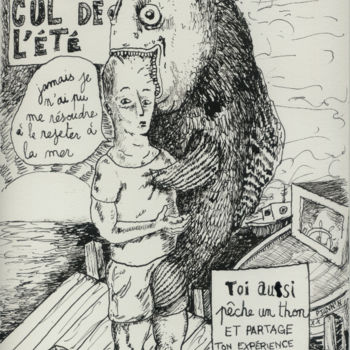 Drawing titled "Les bons plans cul…" by Patrick Jannin, Original Artwork, Ink