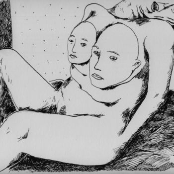 Desenho intitulada "Tocame" por Patrick Jannin, Obras de arte originais, Tinta