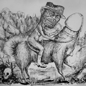 Zeichnungen mit dem Titel "Charles Brown Son O…" von Patrick Jannin, Original-Kunstwerk, Tinte